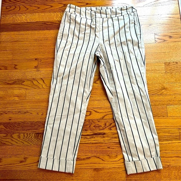 TRIBAL Women’s Linen Blend Striped Pants Size 12 - Picture 1 of 4